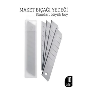 10'lu Kobalt Çelik Maket Bıçağı Yedek Uç Seti – Dayanıklı ve Keskin 18 mm