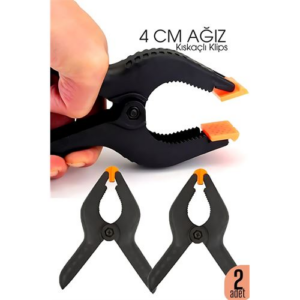 Kıskaç Klips Yaylı Işken ce Plastik Kelepçe Güçlü Mafsallı Çene 4 inç 4 cm ağız