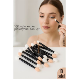 10’lu Göz Makyaj Aplikatörü Seti – Çift Uçlu Sünger Başlıklı Far Uygulama İçin İdeal