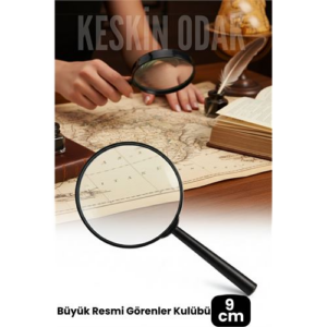 9 cm Optik Lensli El Tipi Büyüteç | Profesyonel Okuma Hobi Koleksiyon Merceği