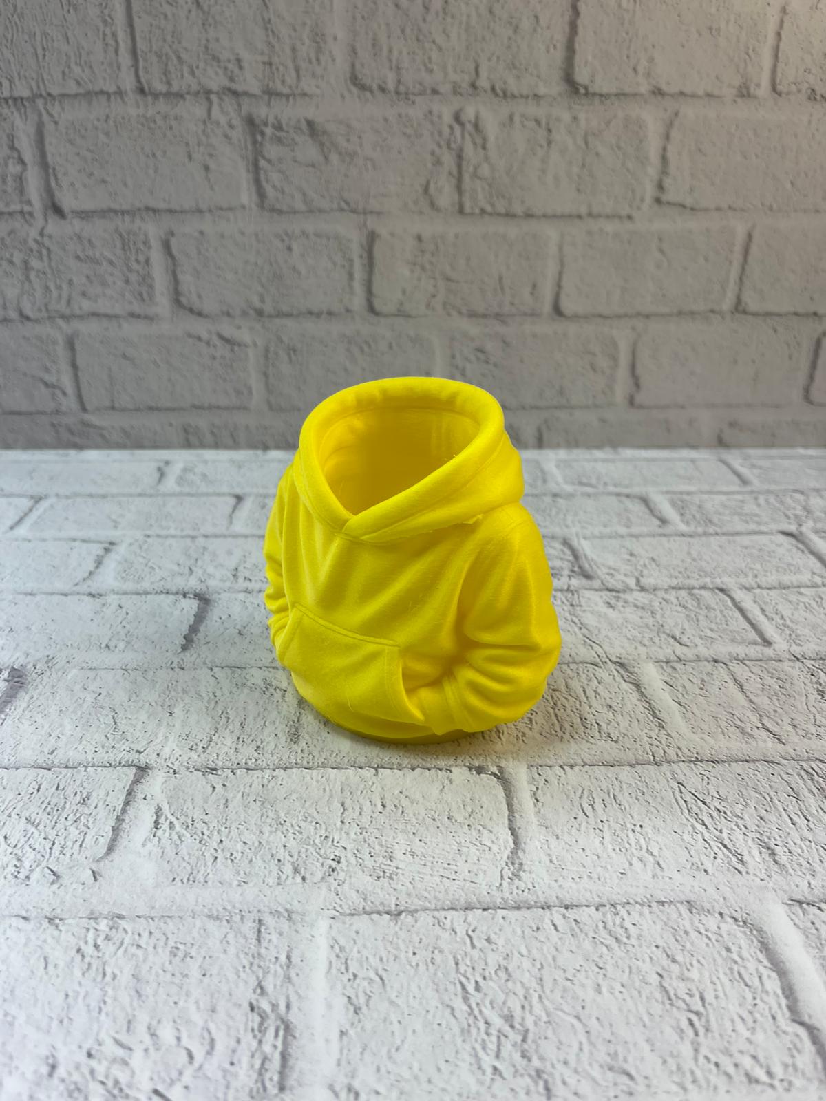 Sarı Hoodie Kalemlik 10x10 cm Masa Üstü Düzenleyici - Görsel 2