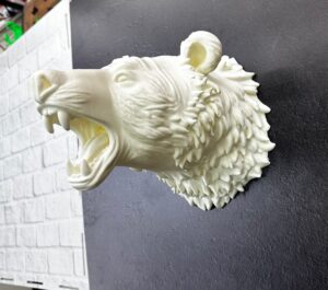Özel Tasarım Beyaz Ayı Duvar Aksesuarı 3D Dekoratif Heykel 25x19 cm