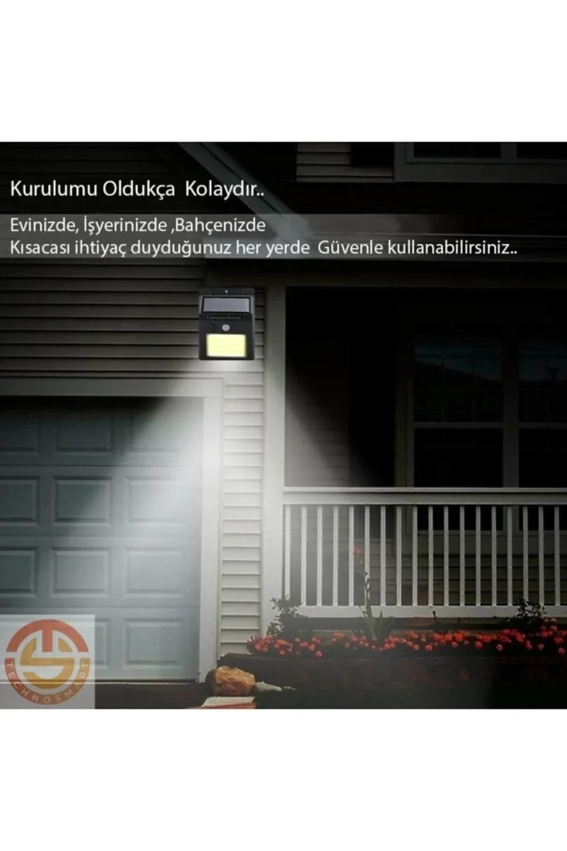 Hareket Sensörlü Solar 48 Led Bahçe Lambası - Görsel 3