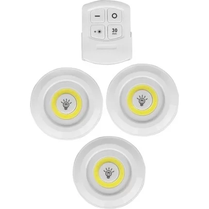 Uzaktan Kumandalı Yapışkanlı 3'lü Led Spot Lamba - Görsel 3