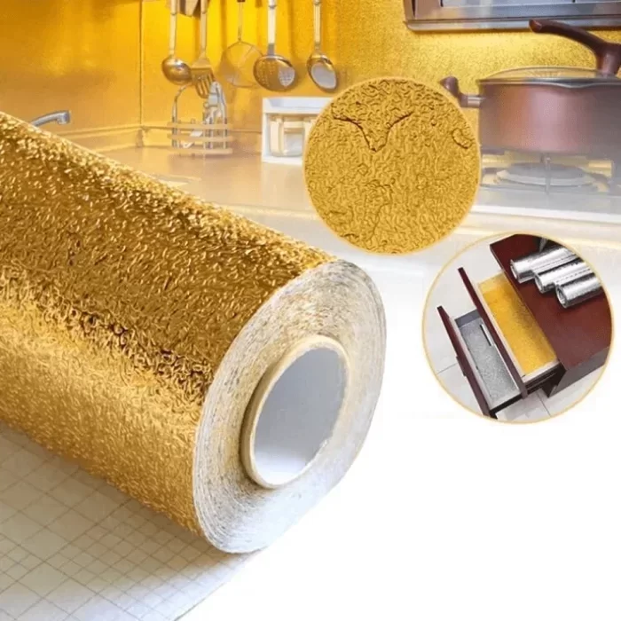 Yapışkanlı Gold Mutfak Tezgah Folyosu - Görsel 3