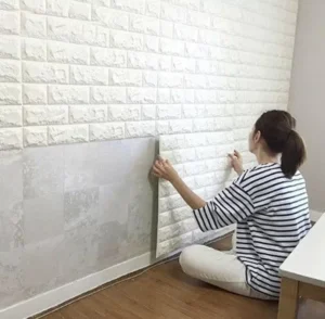 3D Tuğla Desenli Kendinden Yapışkanlı Duvar Paneli 58x38 cm
