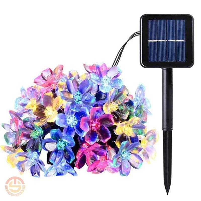 Solar 30 Ledli Çiçekli RGB Bahçe Aydınlatma Dekorasyon Güneş Enerjili - Görsel 5