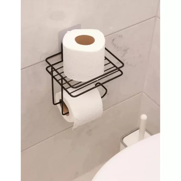 Pratik Yapışkanlı Metal Tuvalet Kağıdı Tutucu - Görsel 3