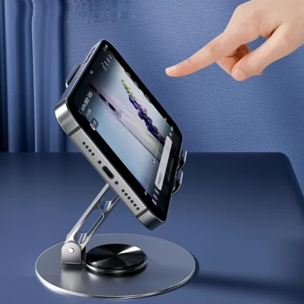 Dönebilir ve Katlanabilir Masaüstü Metal Telefon Tutucu - Görsel 5