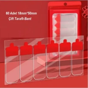 60 Parça Kolay Açılır Güçlü Çift Taraflı Bant 18mmx50mm
