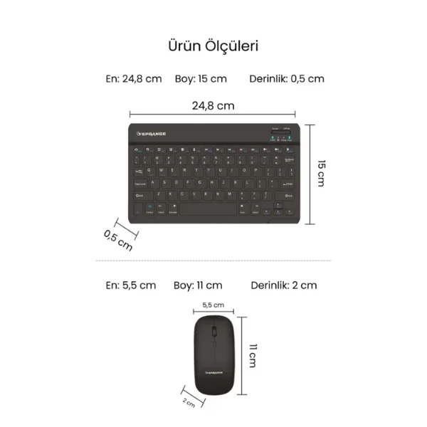 Siyah Kablosuz Klavye Ve Mouse Seti - Görsel 5