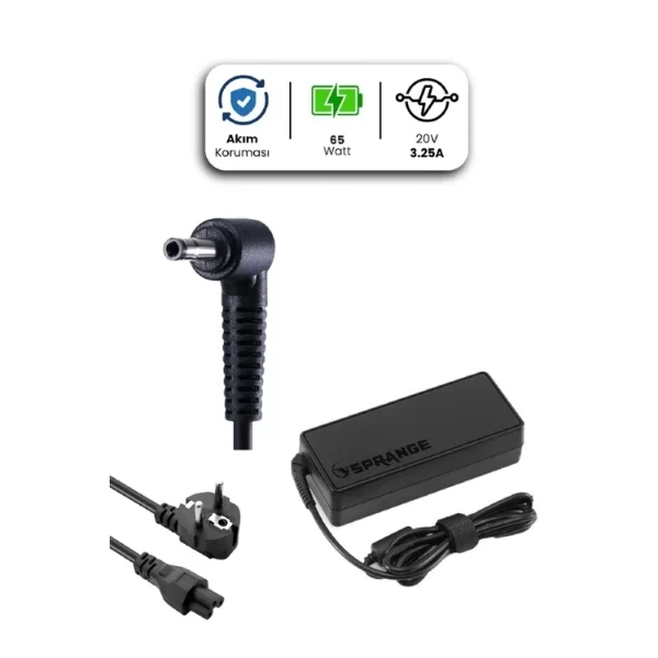 20V 3.25A 4.0 * 1.7 Bullet 65W LENOVO İçin Laptop Adaptör