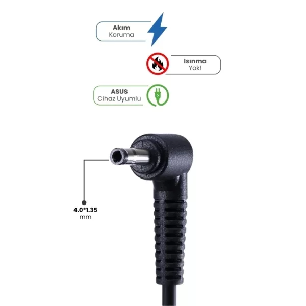 19V 3.42A 4.0 * 1.35mm 65W ASUS İçin Laptop Adaptör - Görsel 2