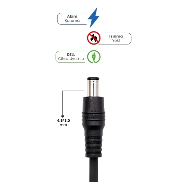 19.5V 4.62A 4.5 * 3.0mm 90W DELL İçin Laptop Adaptör - Görsel 2