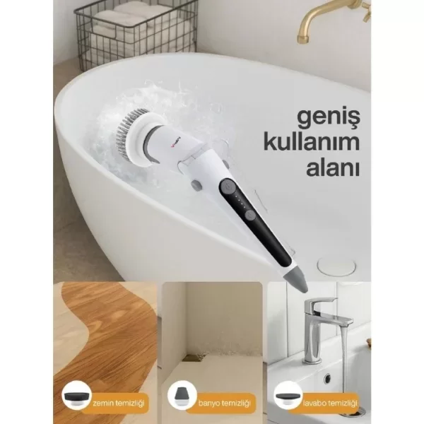 Portatif Şarjlı Temizleme Fırçası - Görsel 2
