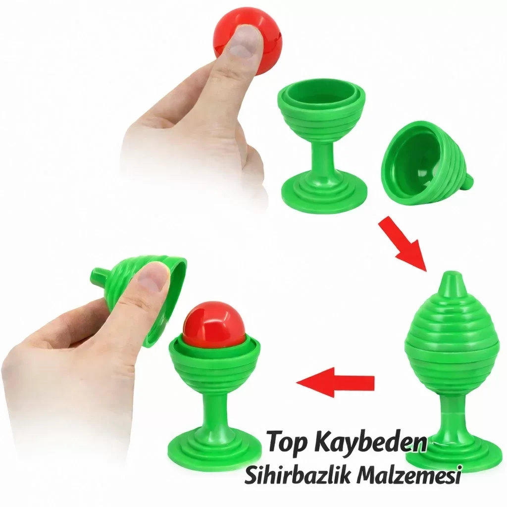 Yeşil Renk Sihirli Kupa Top Kaybetme Oyunu 7 cm - Görsel 2