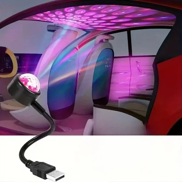 Sese Duyarlı USB Araç İçi Ambiyans Işığı - Görsel 2