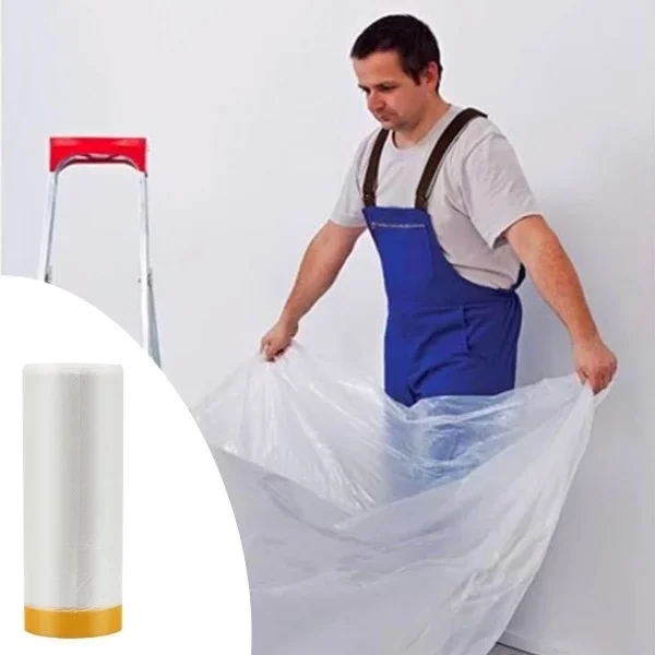 Boya Badana Eşya Koruma Yapışkanlı Örtü 280 cm x 15 mt - Görsel 2