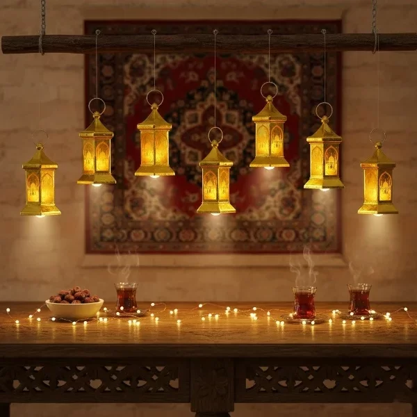 Ramazan Temalı Altıgen Kubbe LED Lamba - Görsel 4