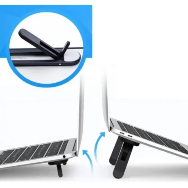 Siyah 2 Kademeli Katlanabilir ve Yapışkanlı Laptop Standı - Görsel 5