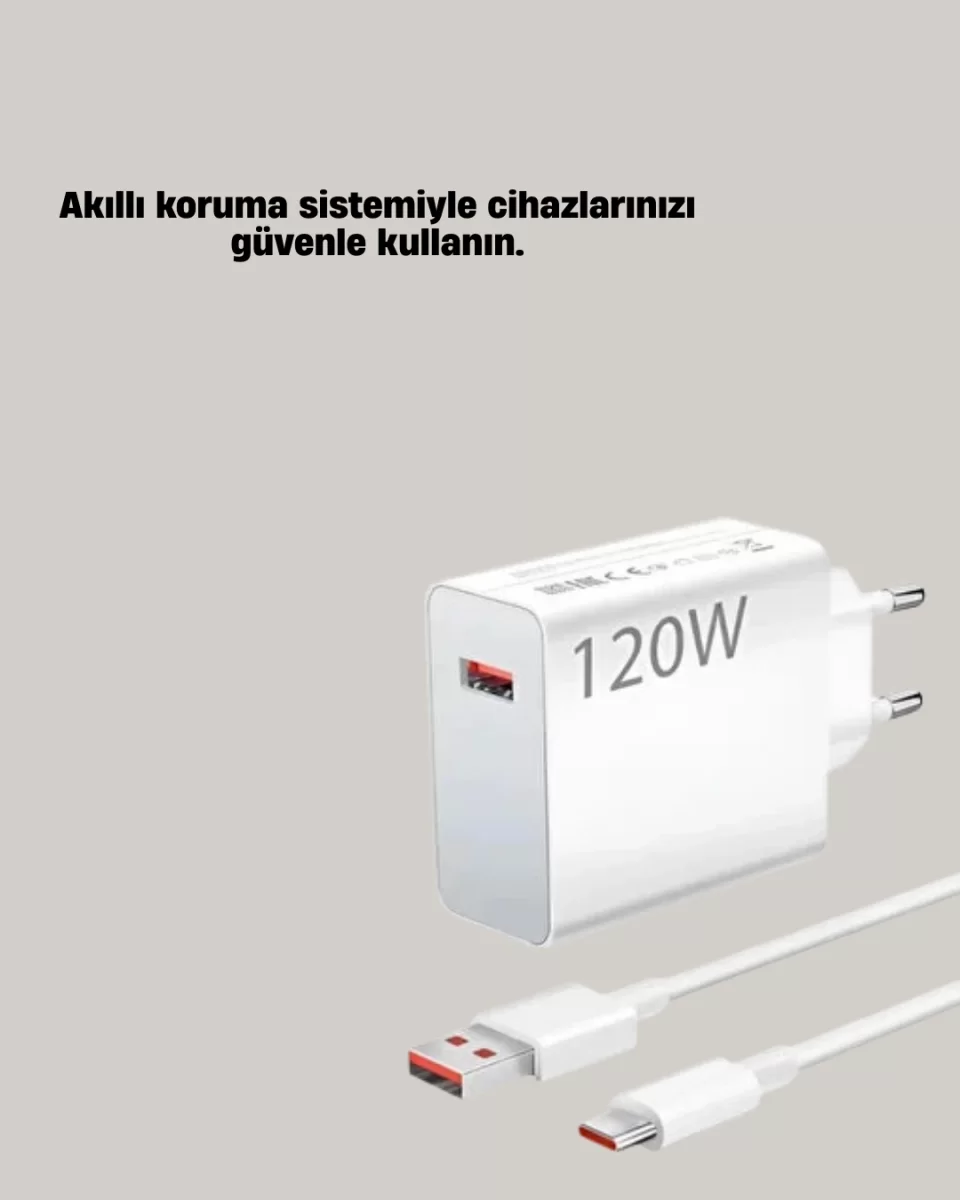 120W Mi Turbo Akıllı Tanıma Çipli Hızlı Şarj Cihazı Taşınabilir ve Dayanıklı - Görsel 5