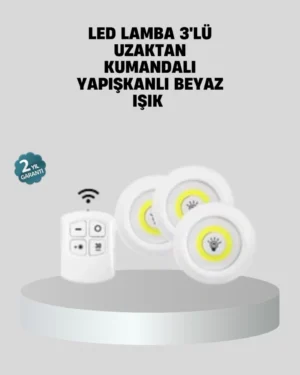 Uzaktan Kumandalı 3’lü Ayarlanabilir Spot LED Işık Seti