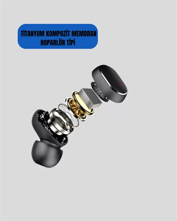Kablosuz Kulak İçi Bluetooth Kulaklık Stereo Dokunmatik Kontrollü Kulaklık - Görsel 5