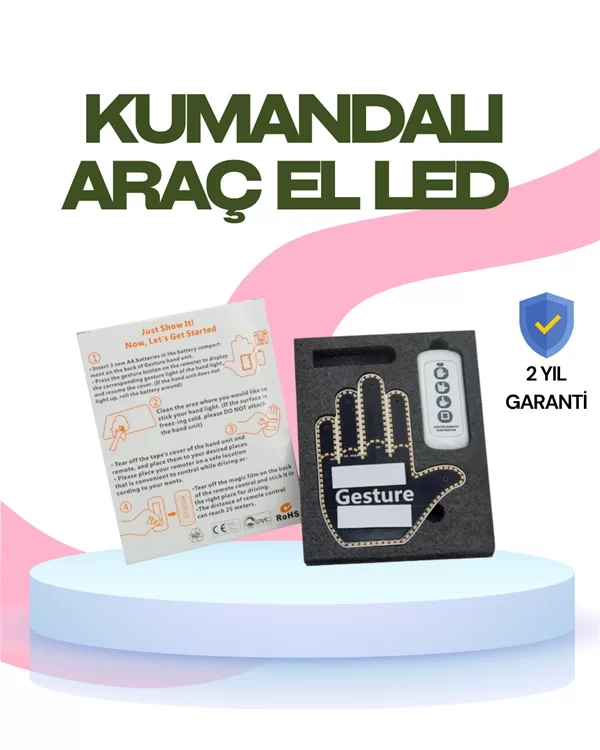 Yüksek Görünürlüklü Otomobil Jest Işığı – 3 Modlu LED Arka Cam Aksesuarı, Pratik ve Eğlenceli