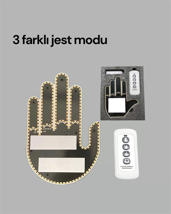 Yüksek Görünürlüklü Otomobil Jest Işığı – 3 Modlu LED Arka Cam Aksesuarı, Pratik ve Eğlenceli - Görsel 5