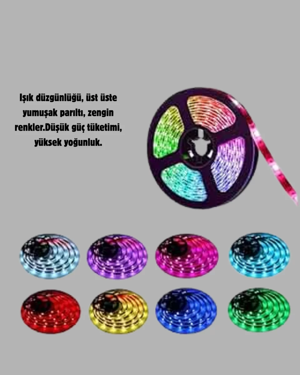 Renkli Smart LED Şerit – Suya Dayanıklı, Esnek, Enerji Tasarruflu - Görsel 4