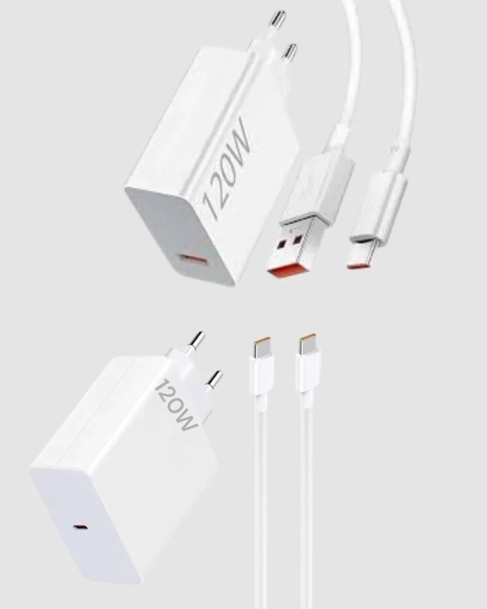120W Süper Hızlı Şarj Adaptörü – Type-C Kablo Dahil, Yüksek Voltaj Korumalı - Görsel 2