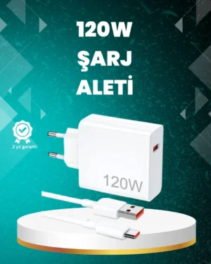 120 Watt Güçlü Hızlı Şarj Adaptörü Huawei P30 P40 Mate 20 Pro Uyumlu