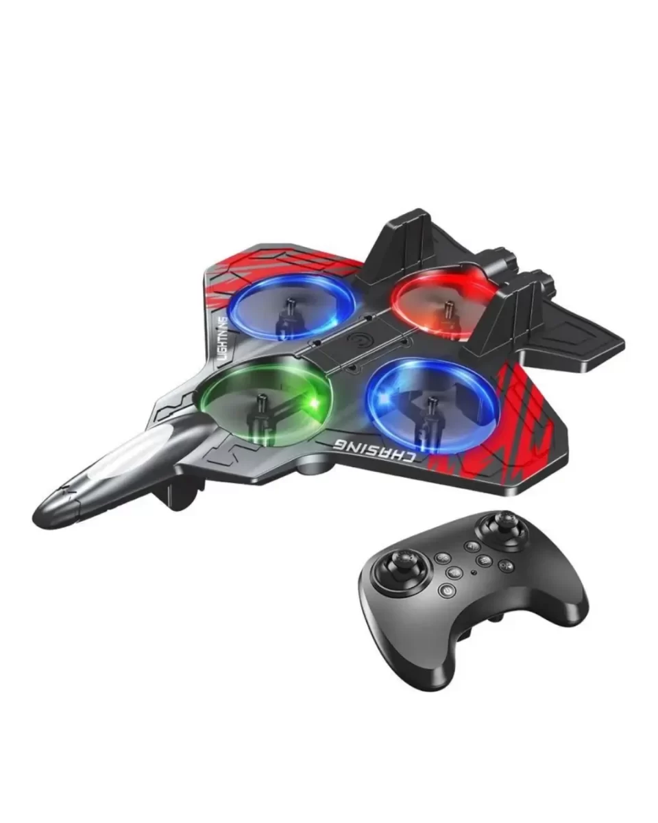Uzaktan Kumandalı LED Işıklı Drone Uçak 360 Derece Dönüş Özellikli Oyuncak Drone - Görsel 4