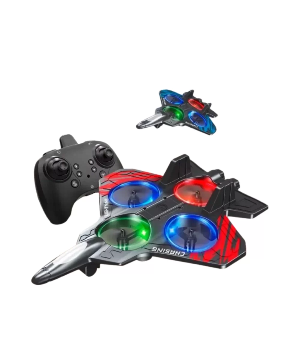 Uzaktan Kumandalı LED Işıklı Drone Uçak 360 Derece Dönüş Özellikli Oyuncak Drone - Görsel 5