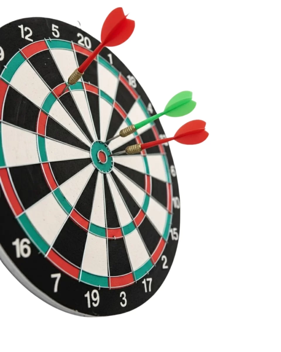 15 İnç Dart Tahtası 4 Metal Uçlu Dart Oku Dayanıklı Ahşap Gövde - Görsel 2