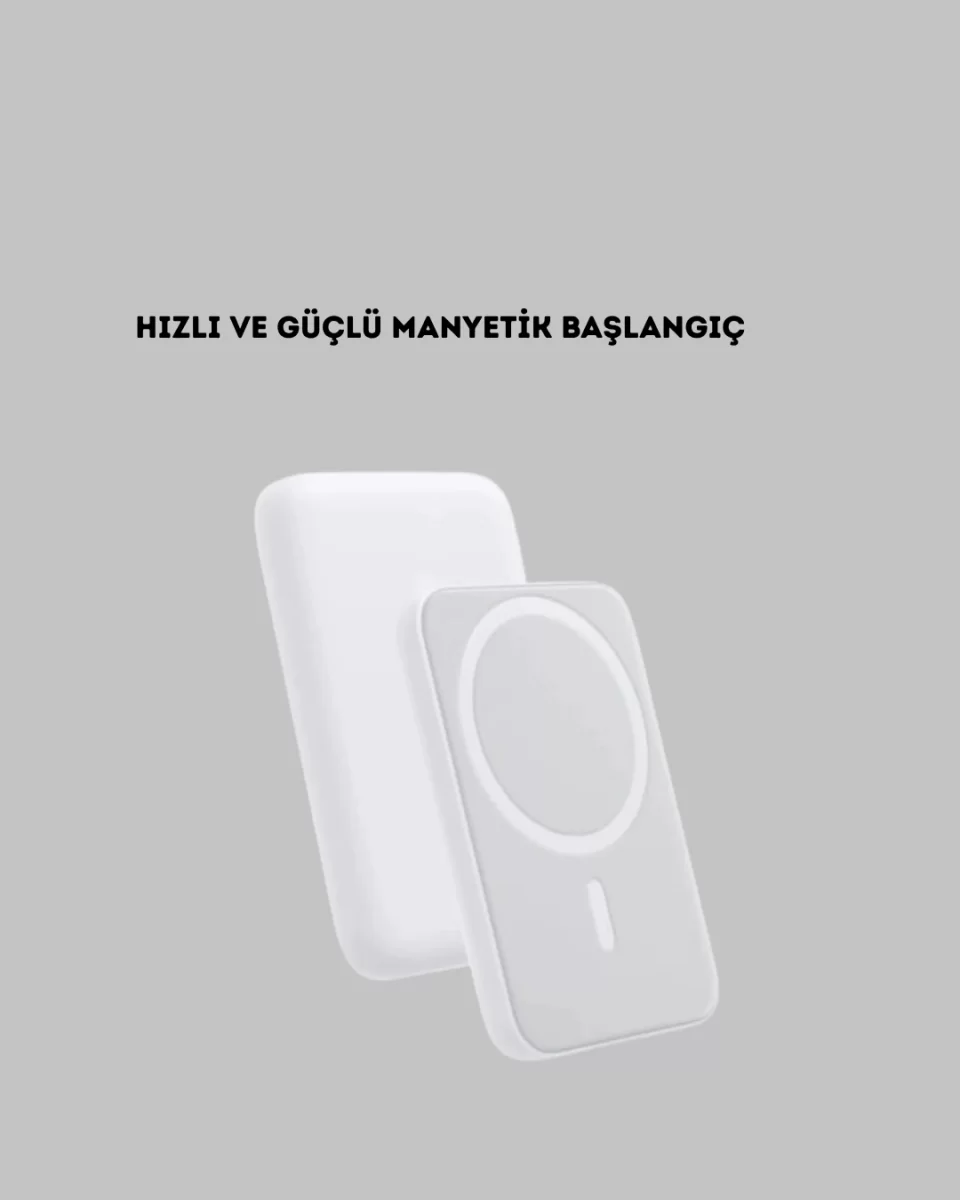 5000mAh Manyetik Powerbank – iPhone Serisi İçin Taşınabilir Kablosuz Şarj Cihazı - Görsel 4