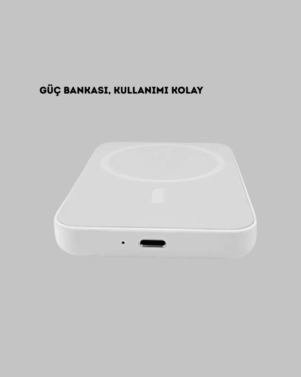 5000mAh Manyetik Powerbank – iPhone Serisi İçin Taşınabilir Kablosuz Şarj Cihazı - Görsel 5