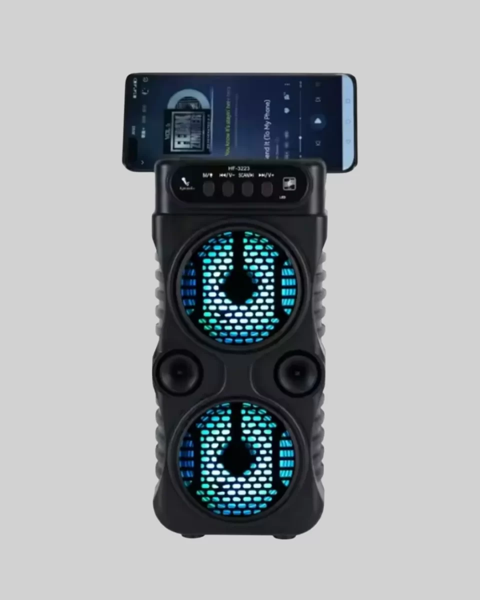Kablosuz LED Işıklı Bluetooth Hoparlör – FM Radyolu, Mikrofon Girişli - Görsel 3