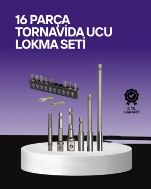 Çok Amaçlı 16lı Bits Uç Seti Dayanıklı Tornavida Adaptör