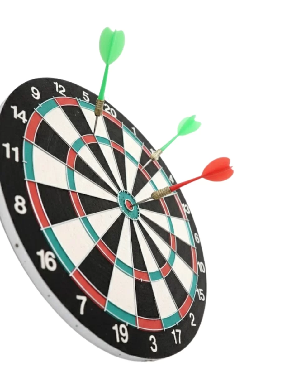 17 İnç Dart Tahtası Sağlam Ahşap Gövde ve Metal İğneli Dart Okları - Görsel 2