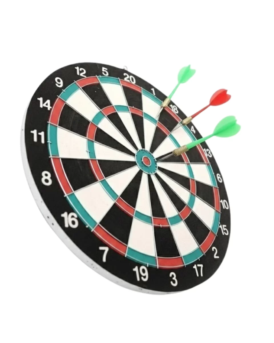 17 İnç Dart Tahtası Sağlam Ahşap Gövde ve Metal İğneli Dart Okları - Görsel 3