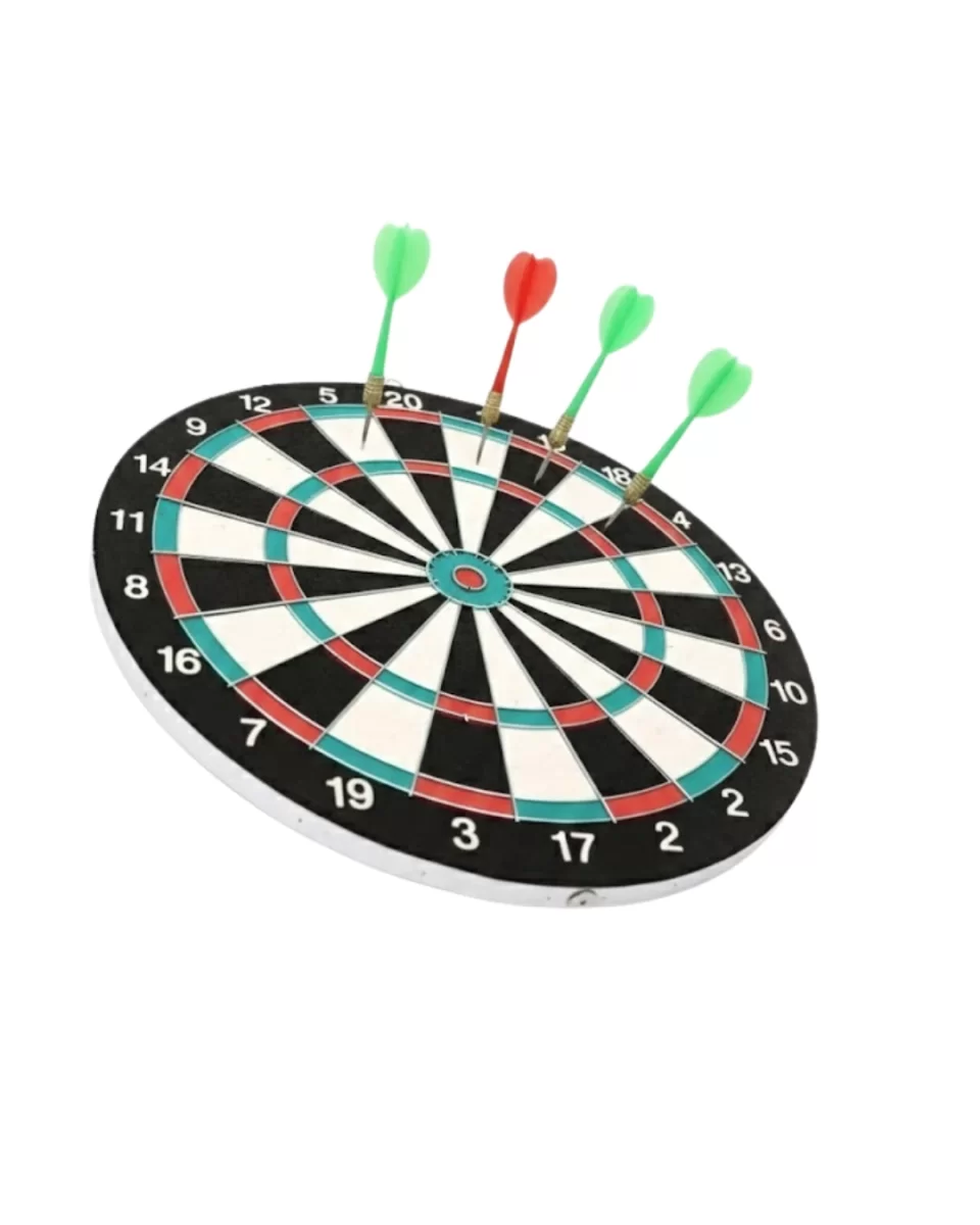 17 İnç Dart Tahtası Sağlam Ahşap Gövde ve Metal İğneli Dart Okları - Görsel 4