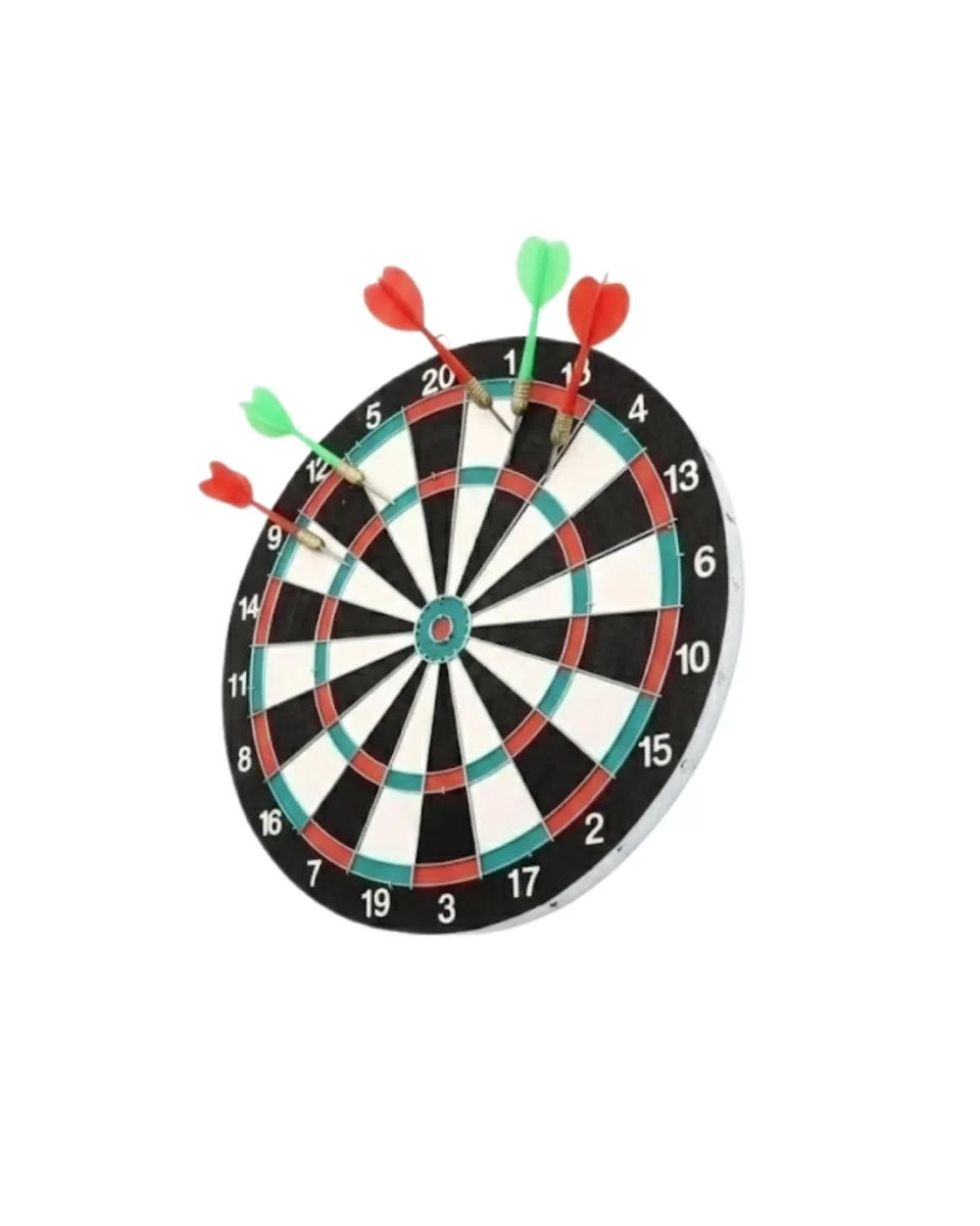 17 İnç Dart Tahtası Sağlam Ahşap Gövde ve Metal İğneli Dart Okları - Görsel 5