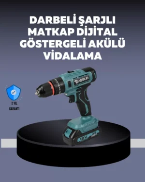 Güçlü Şarjlı Matkap Vidalama Çift Batarya