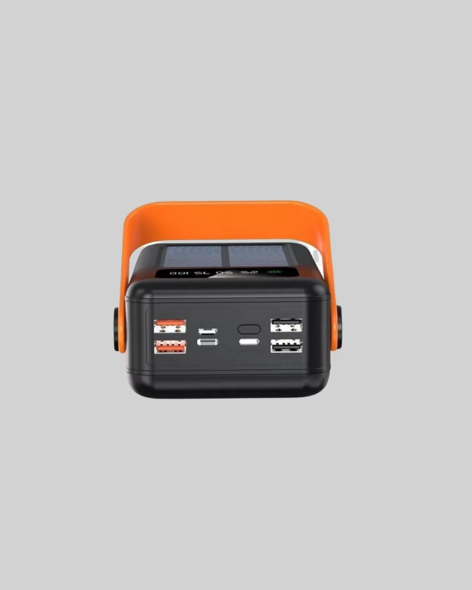 80000 mAh Güneş Enerjili Powerbank 4 Kablolu Type C Lightning Micro USB - Görsel 2