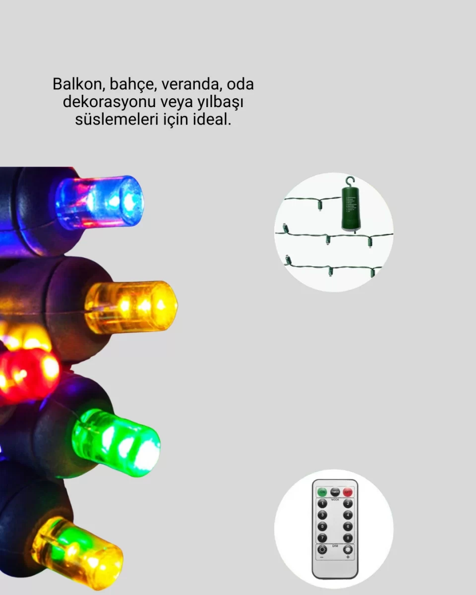 Taşınabilir Pil İle Çalışan LED Işık – 2x2 Metre Perde Modeli - Görsel 3