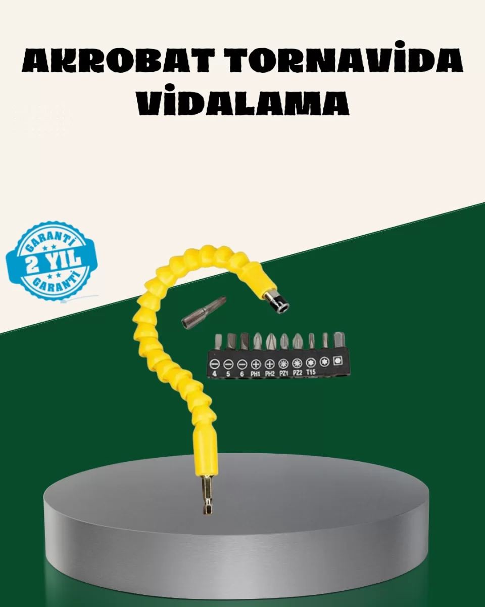 12 Parça Akrobat Bits Seti Çok Amaçlı Vidalama Dayanıklı Çelik