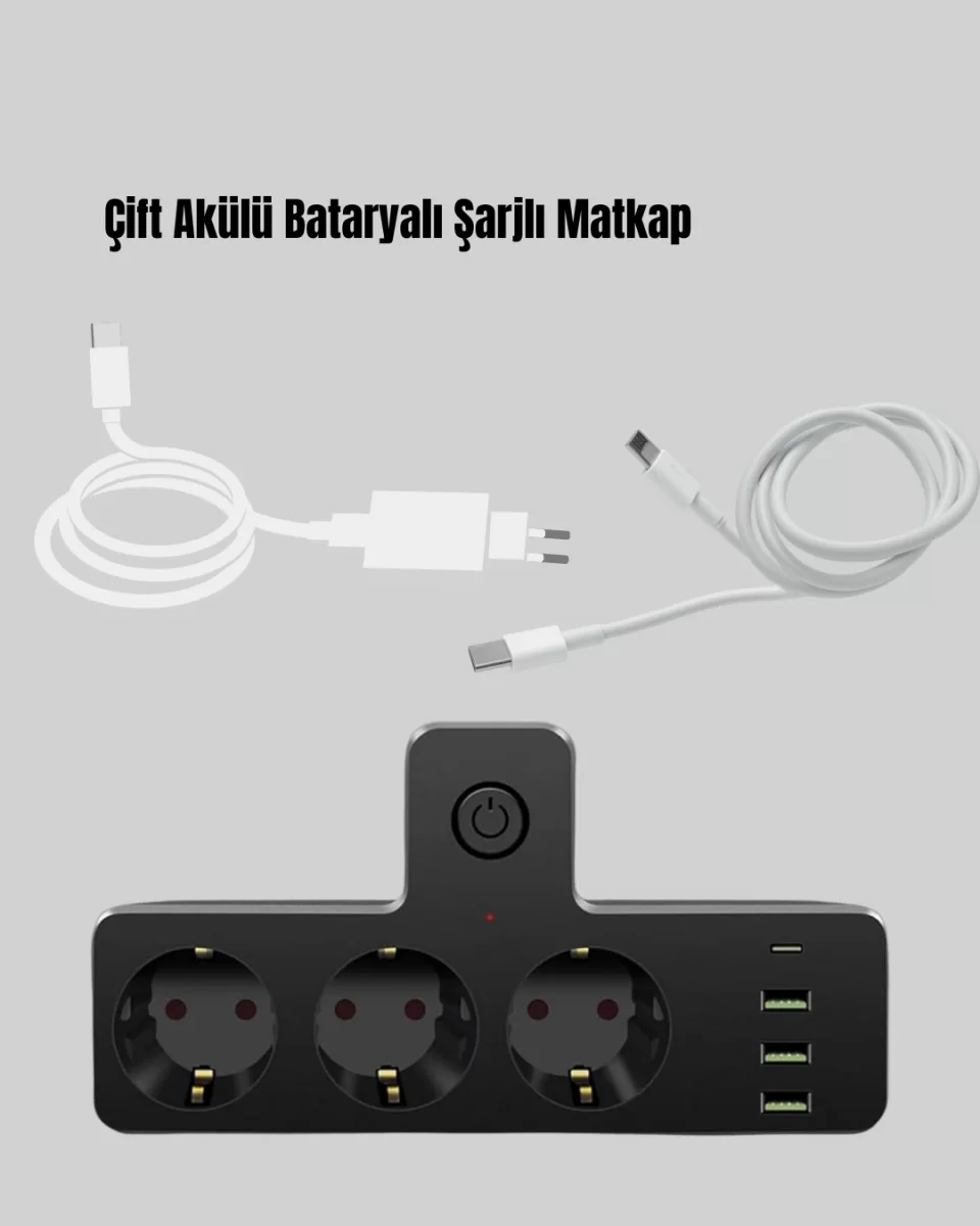 USB ve Type-C Portlu Anahtarlı Çoklu Priz Güç Ünitesi - Görsel 5
