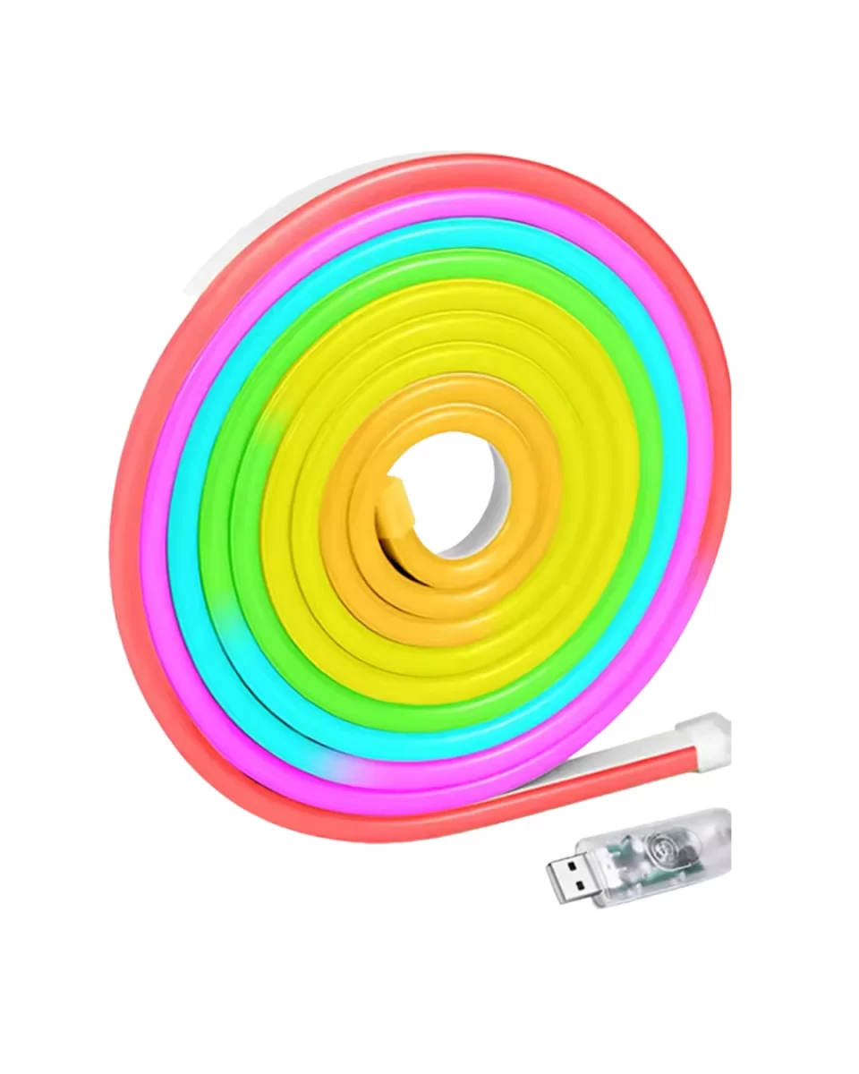 3 Metre RGB Neon LED Şerit Işık Su Geçirmez Kumandalı ve Uygulama Kontrollü Dekoratif Aydınlatma - Görsel 5