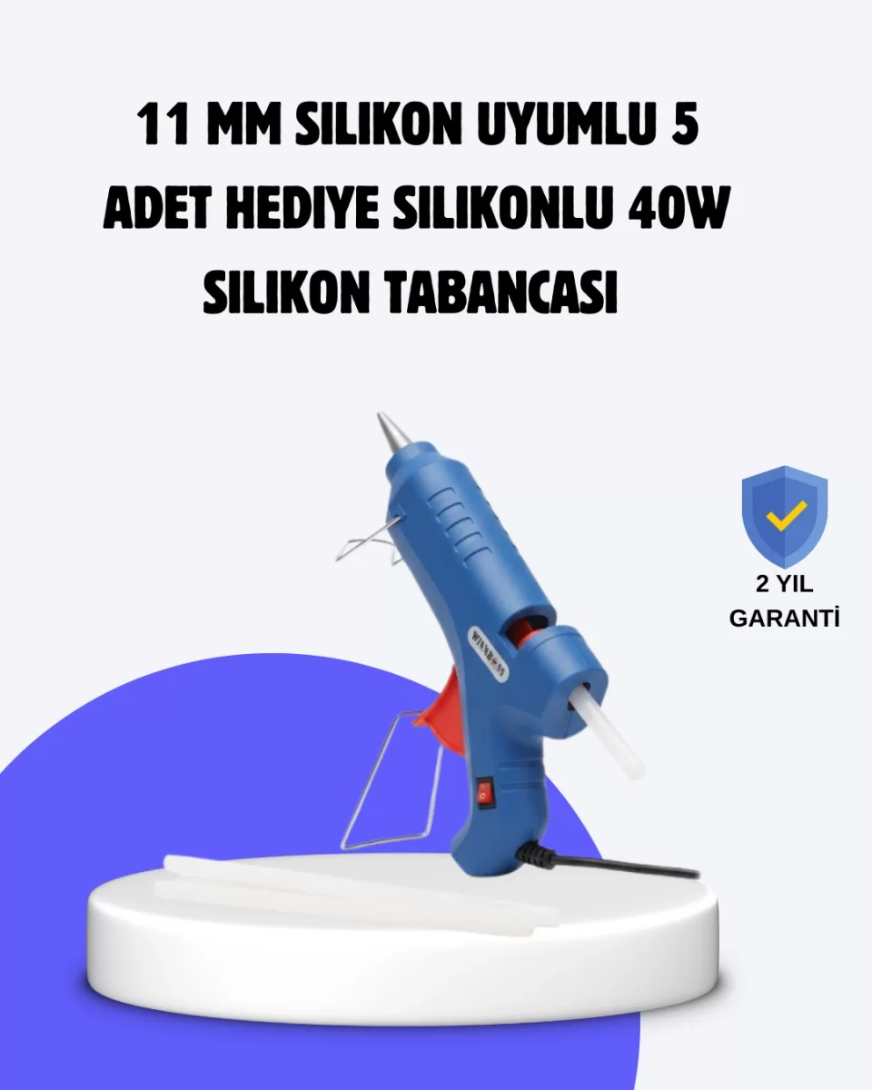 Sıcak Mum Tabancası 40W 5 Silikon Hediyeli Kolay ve Hızlı Yapıştırma